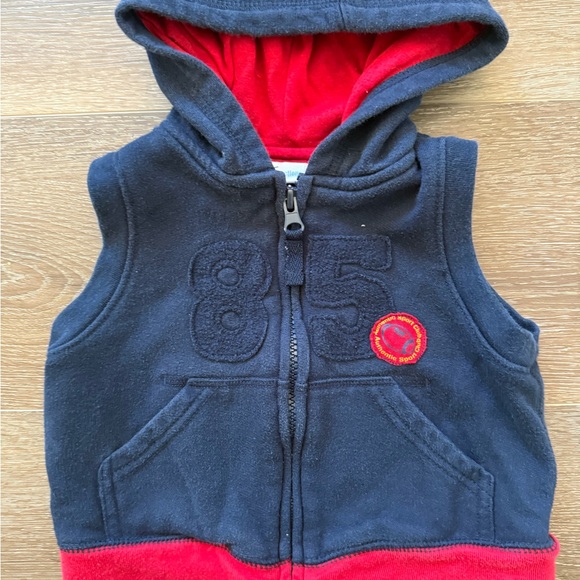 Y2K blue and red football hooded vest - Picture 2 of 5